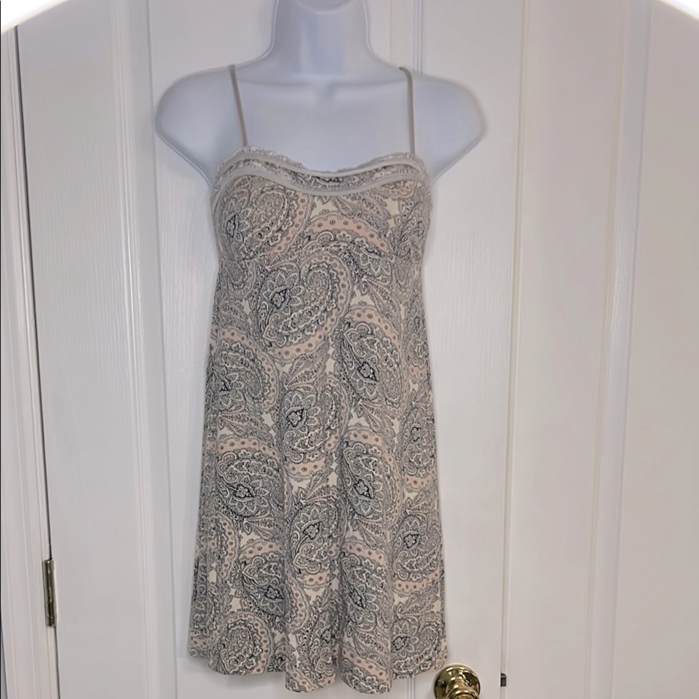 Cream and Gray Chemise with Sweetheart Neckline